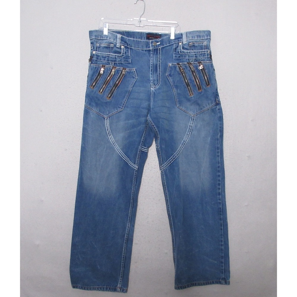 Vintage Red Ape Jeans Men 40 32 Zipper Detail Cotton Y2K 90s Hip Hop Skate‎